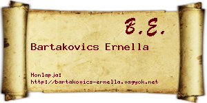 Bartakovics Ernella névjegykártya